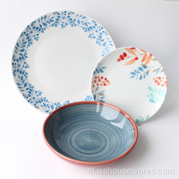 Ocean Color Glazed Stoneware reliëf keramische platen sets